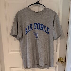 Gray Air Force T-Shirt with Blue Print